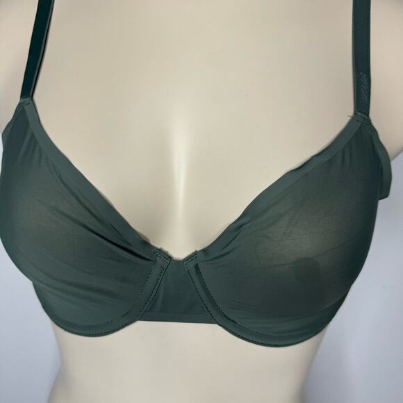 Aerie Full Coverage Unlined 34C  Underwire Bra Green Mesh Adjustable - Picture 2 of 4